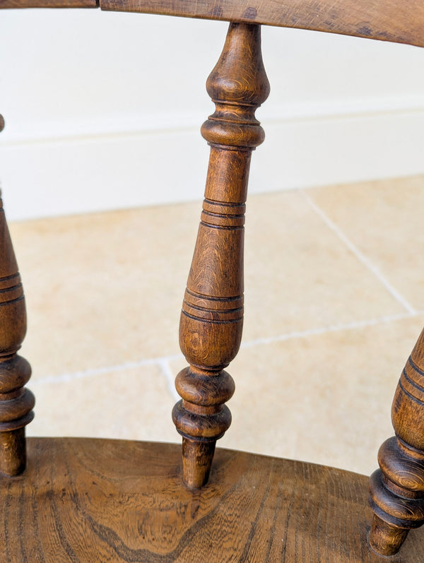 Antique Late Victorian Elm & Beech Captain's Desk Chair c.1880