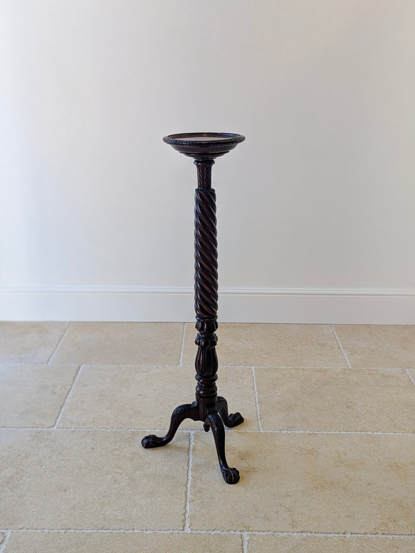Antique Victorian Chippendale Revival Mahogany Torchère c.1880
