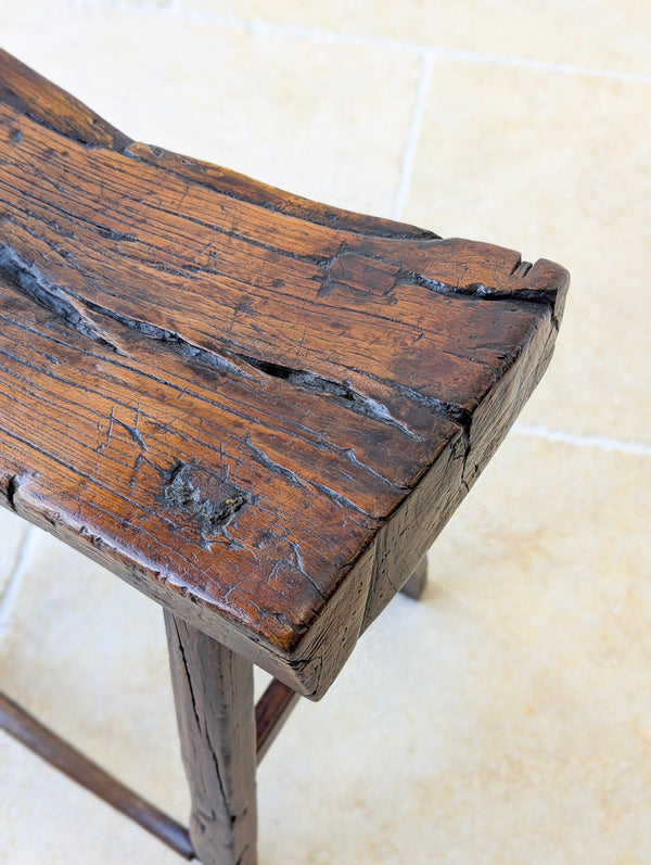 Antique Georgian Oak Vernacular Stool c.1750