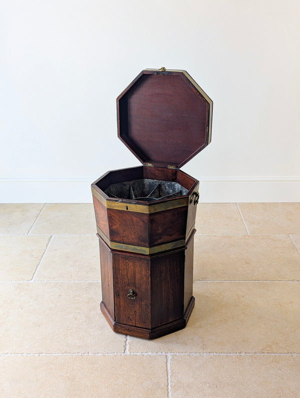 Antique George III Brass-Bound Mahogany Octagonal Cellaret c.1790