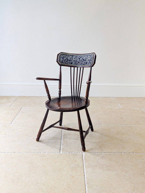 Antique Victorian Elm & Beech Arts & Crafts Windsor Chair c.1895