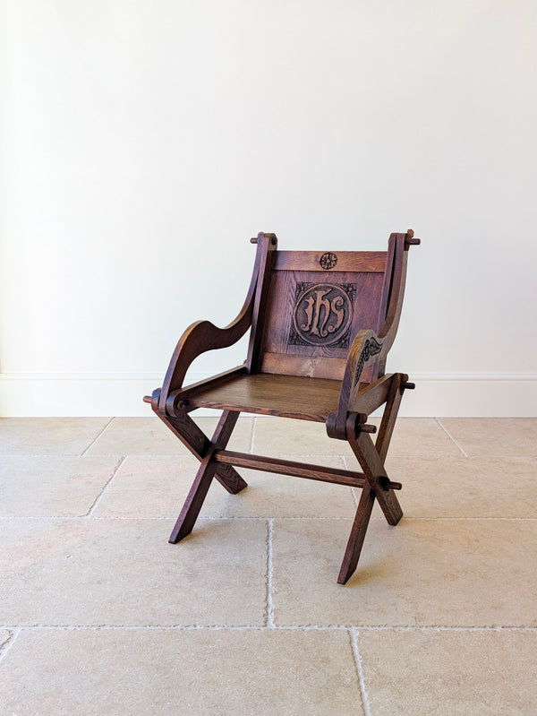 Antique Edwardian Oak Glastonbury Chair c.1910
