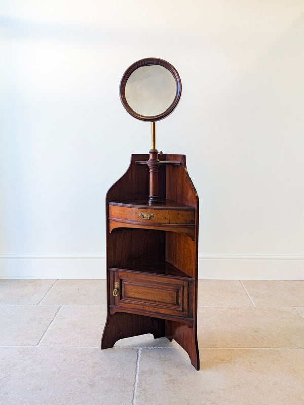 Antique Victorian Mahogany Corner Shaving Stand c.1890