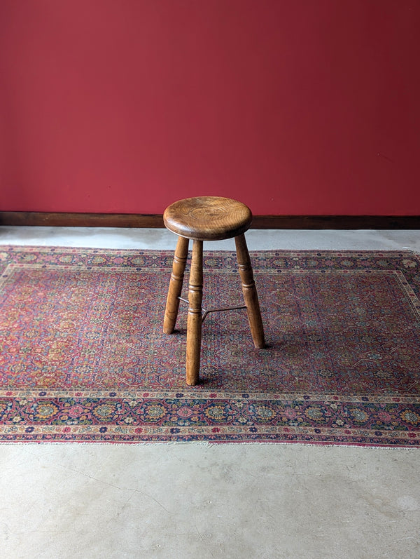 Antique Victorian Industrial Elm Stool