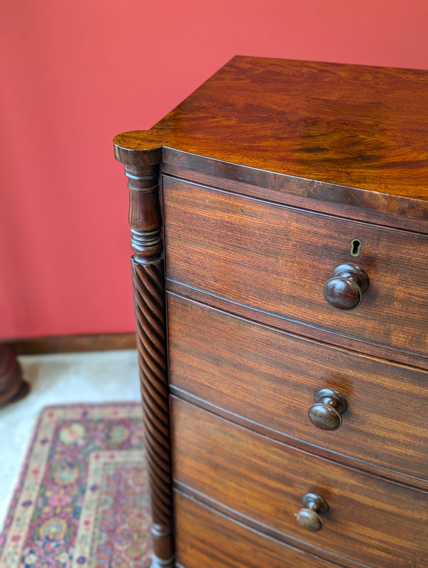 Antique Victorian Dark Mahogany Scotch Chest of Drawers