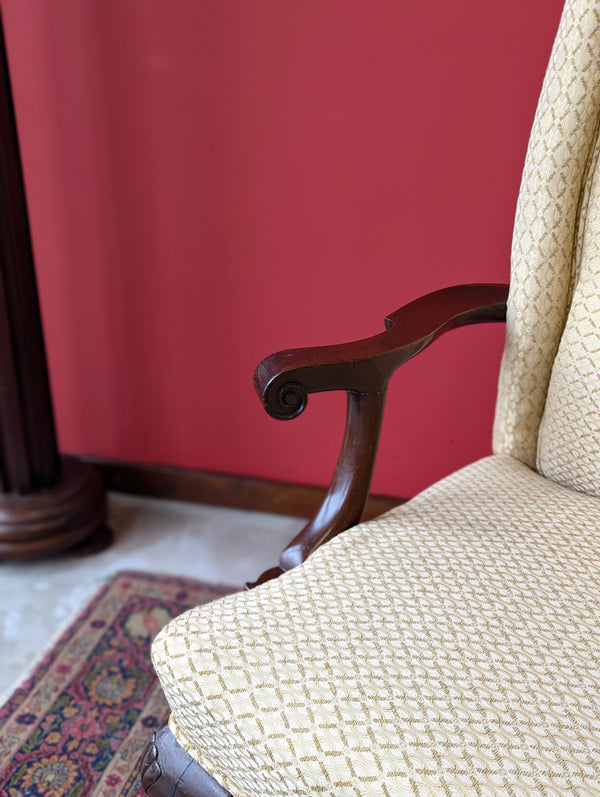 Antique Georgian Mahogany Upholstered Two Seater Settee