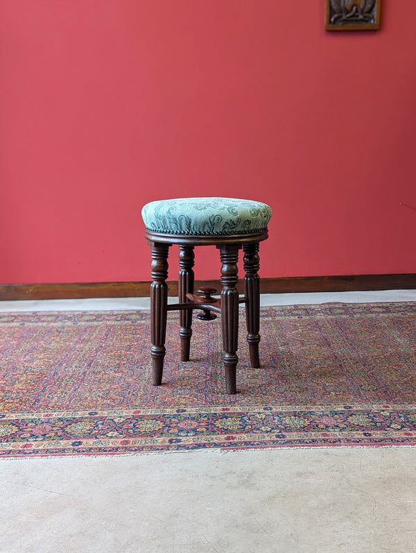 Antique Victorian Mahogany Circular Piano Stool