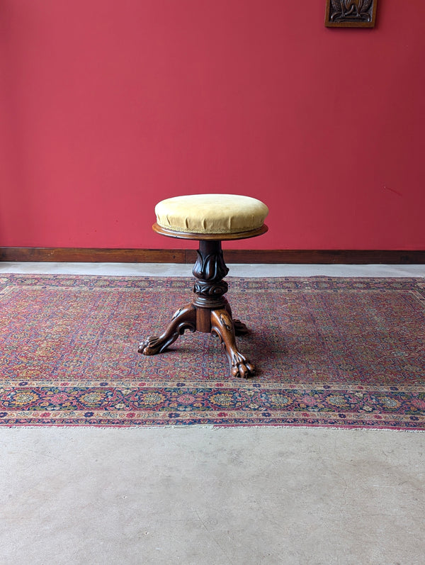 Antique 19th Century Mahogany Circular Piano Stool