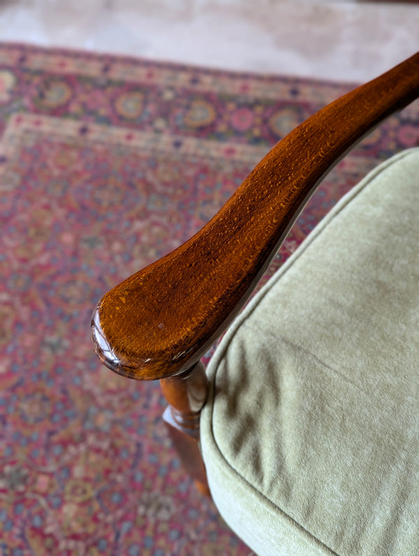 Antique 1920’s Art Deco Walnut Cane Back Easy Chair / Cocktail Chair