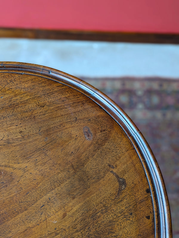 Antique Early Victorian Mahogany Circular Wine Table / Occasional Table