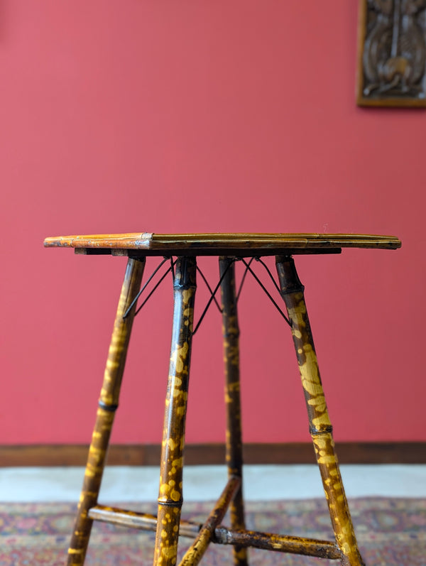 Antique Victorian Bamboo Occasional Table / Plant Stand