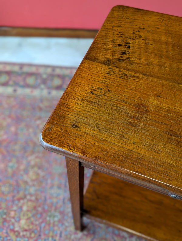 Antique Early 20th Century Oak Side Table / Bedside