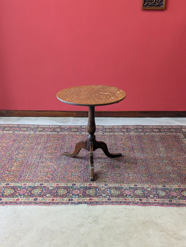 Antique 18th Century Georgian Oak Circular Pedestal Wine Table