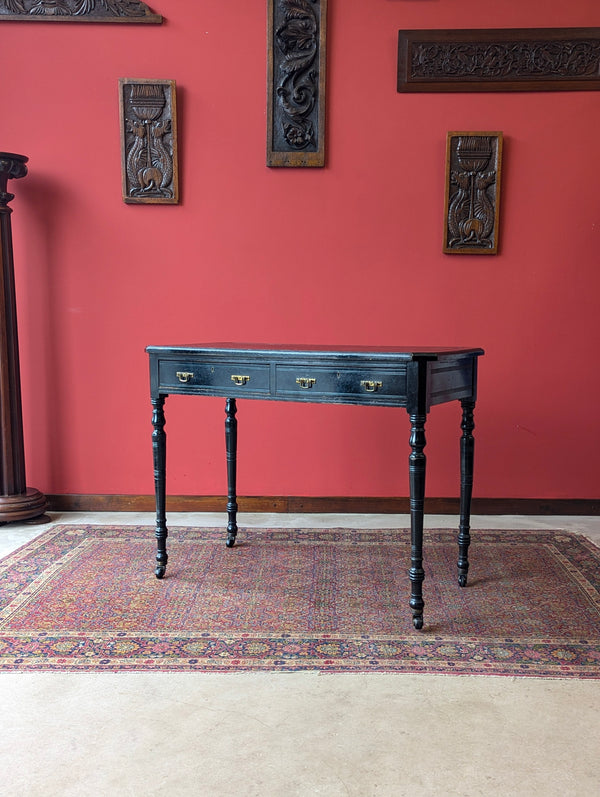 Antique Victorian Ebonised Aesthetic Movement Writing Table Desk