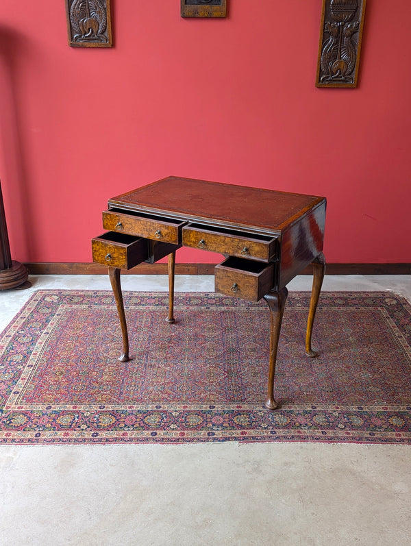 Antique Early 20th Century Burr Walnut Writing Table Desk