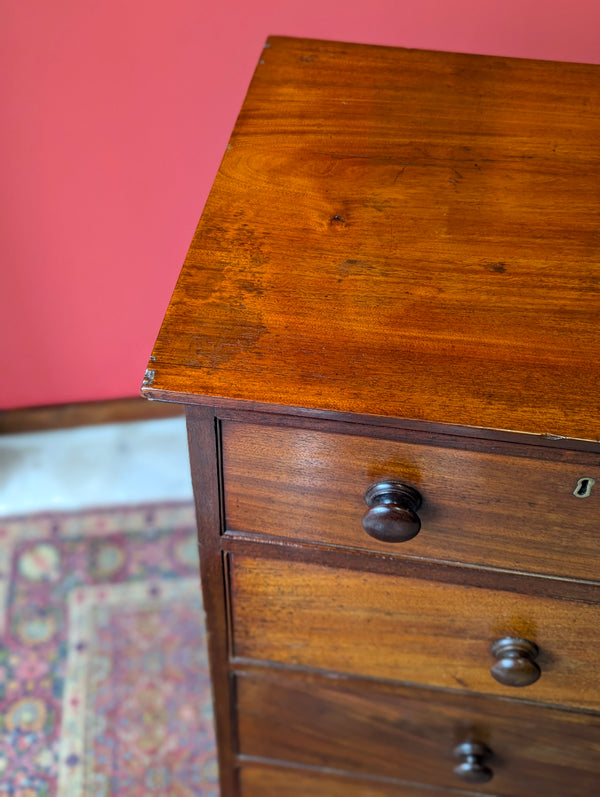 Antique Victorian Solid Mahogany Straight Front Chest of Drawers