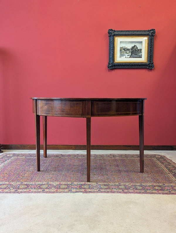 Antique Georgian Mahogany Demilune Console Table