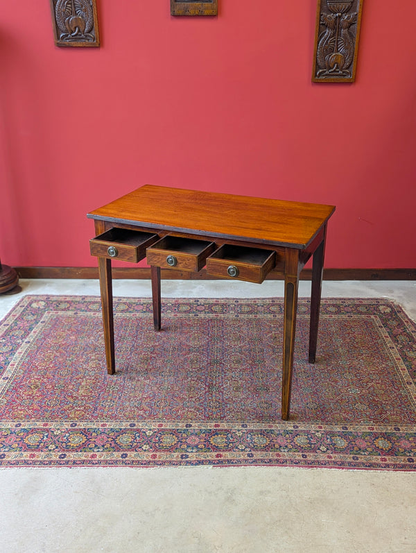 Antique Georgian Inlaid Mahogany Side Table / Writing Desk