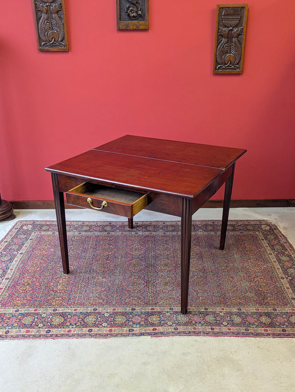 Antique Georgian Mahogany Fold Over Tea Table