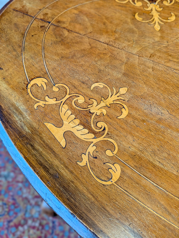 Antique 19th Century Oval Walnut Occasional Table / Coffee Table