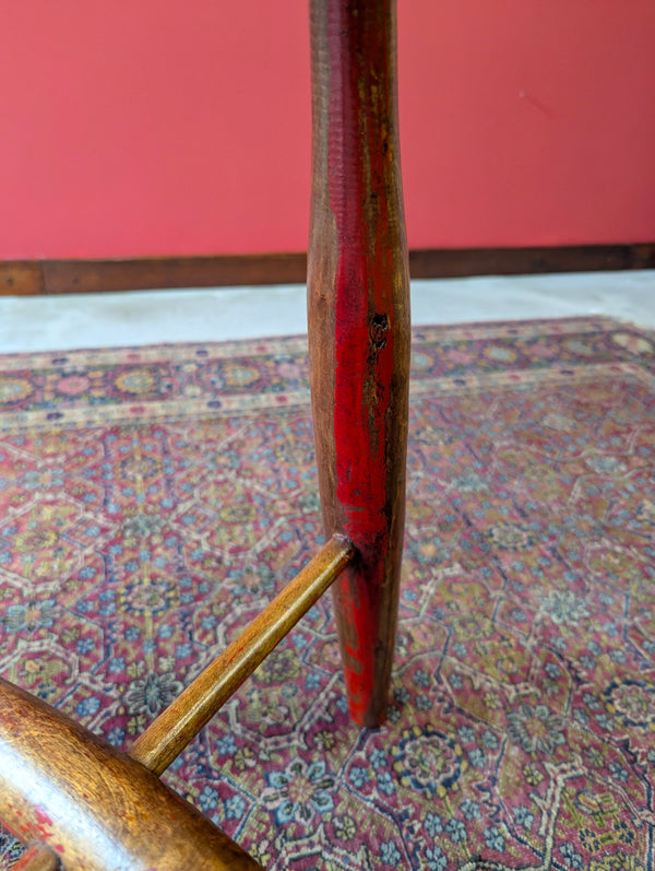 Antique Victorian Elm Dish Seat Stool