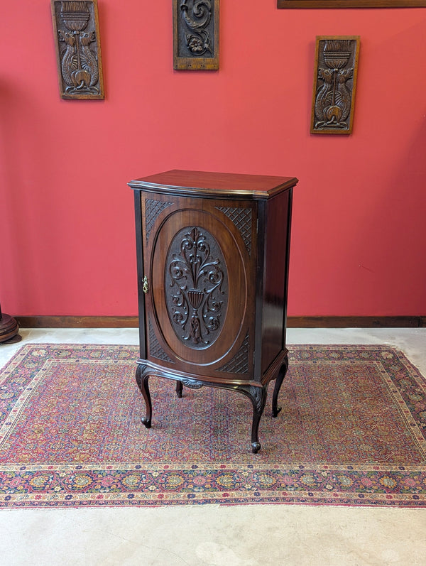 Antique Victorian Carved Mahogany Cupboard / Cabinet / Bedside