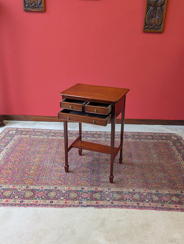 Antique Early 20th Century Side Table with Drawers / Bedside