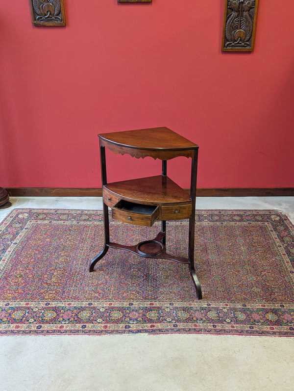 Antique Georgian Mahogany Corner Stand / Bedside