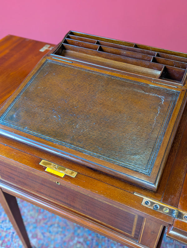 Antique Victorian Mahogany Metamorphic Side Table / Pop Up Writing Desk by Finnigans