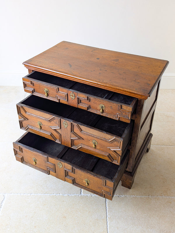 Antique Late 17th Century Oak Geometric Chest of Drawers c.1680