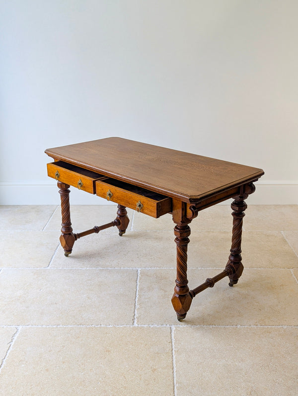 Antique Victorian Ash Writing Table by Hindley & Sons c.1880