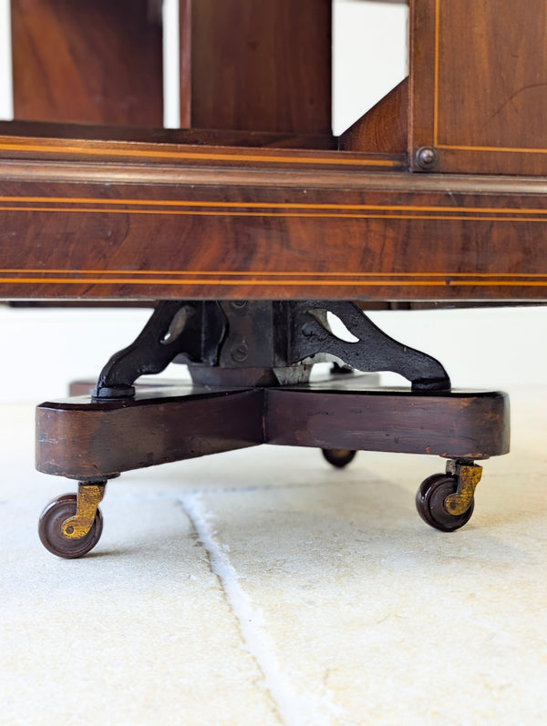 Antique Edwardian Inlaid Mahogany Revolving Bookcase c.1910