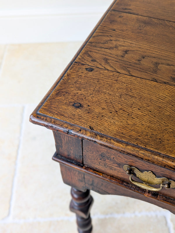 Antique Early 18th Century Oak Side Table c.1710