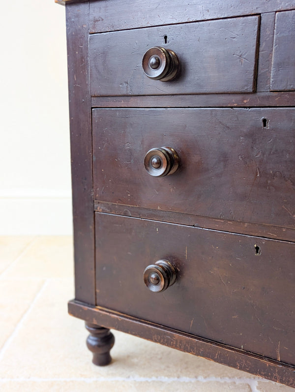 Antique Victorian Welsh Painted Pine Chest of Drawers c.1860