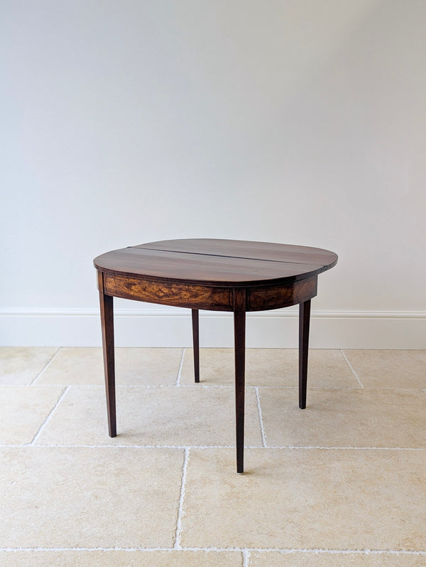 Antique Georgian Plum Pudding Mahogany Fold-Over Tea Table c.1790