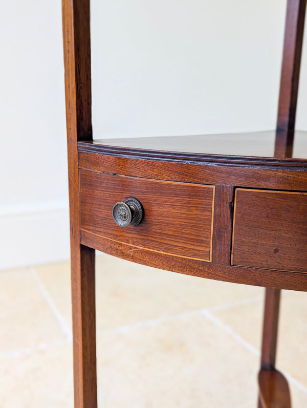 Antique Edwardian Sheraton Revival Mahogany Corner Table c.1900