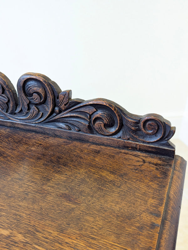Antique Late Victorian Jacobean Revival Oak Side Table c.1890