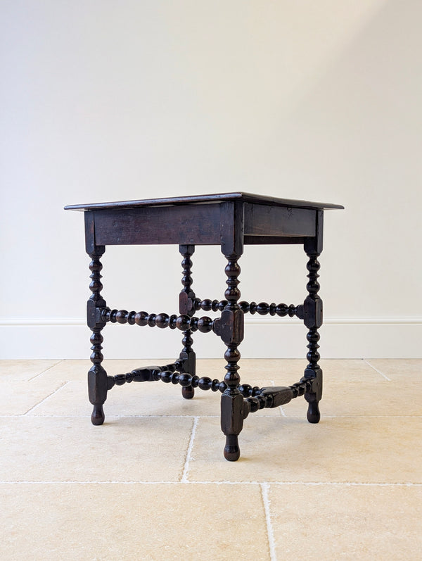 Antique English Oak Side Table c.1710