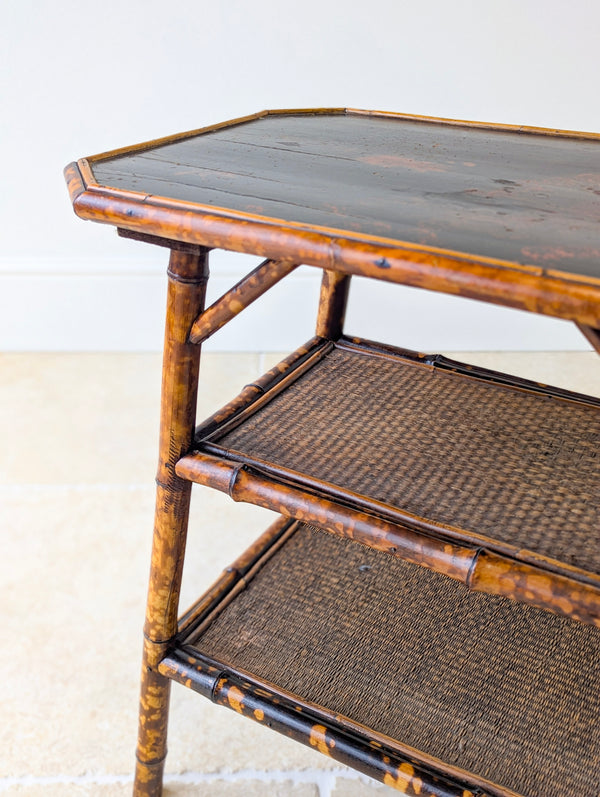 Antique Victorian Bamboo Three-Tier Occasional Table c.1890