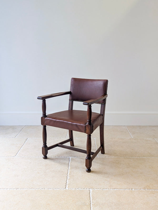 Antique Early 20th Century Oak Desk Chair c.1920