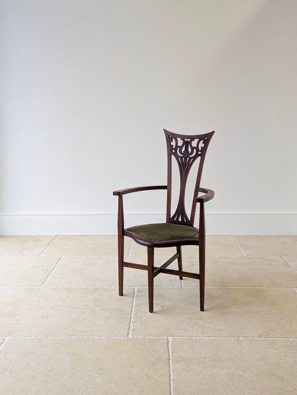 Antique Edwardian Mahogany Elbow Chair c.1910