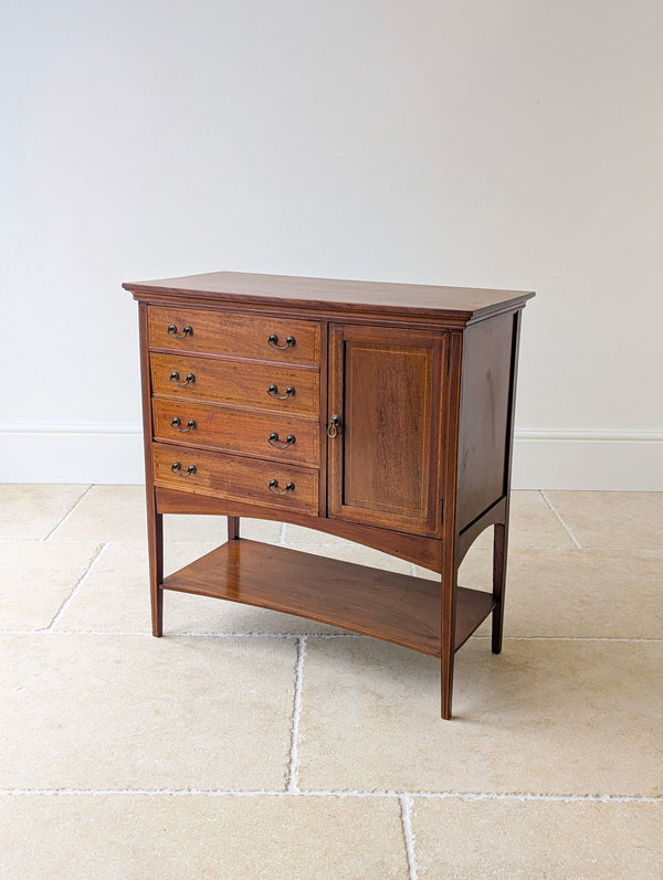 Antique Edwardian Mahogany Music Cabinet c.1910