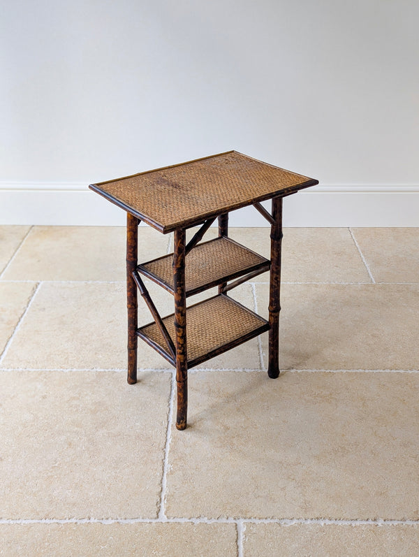 Antique Victorian Bamboo Three-Tier Occasional Table c.1890