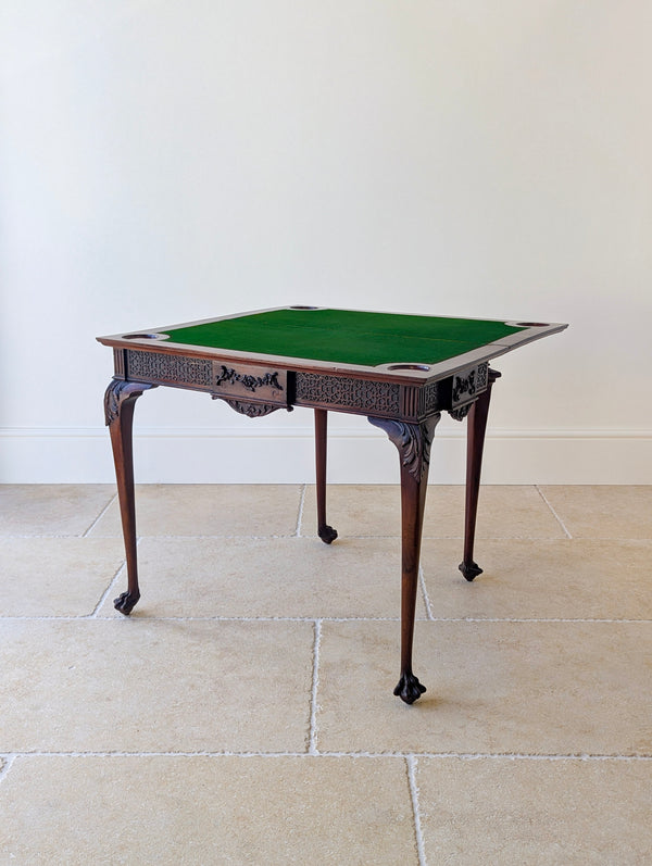 Antique Edwardian Mahogany Fold-Over Card Table c.1900