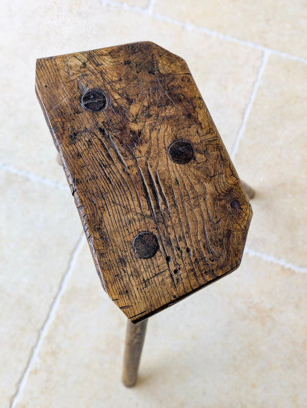 Antique Victorian Elm & Ash Cutler’s Stool c.1850