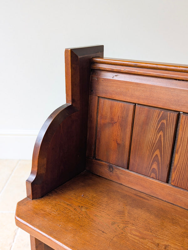 Antique Victorian Pitch Pine Pew c.1890