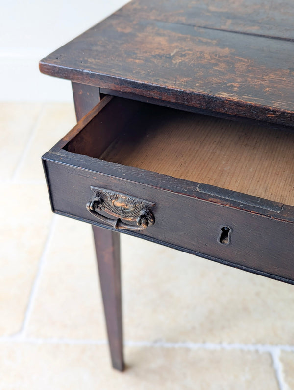 Antique George III Country House Oak Side Table c.1800