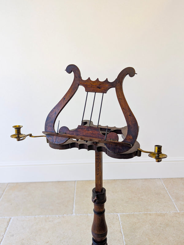 Antique William IV Mahogany Lyre-Form Music Stand c.1830