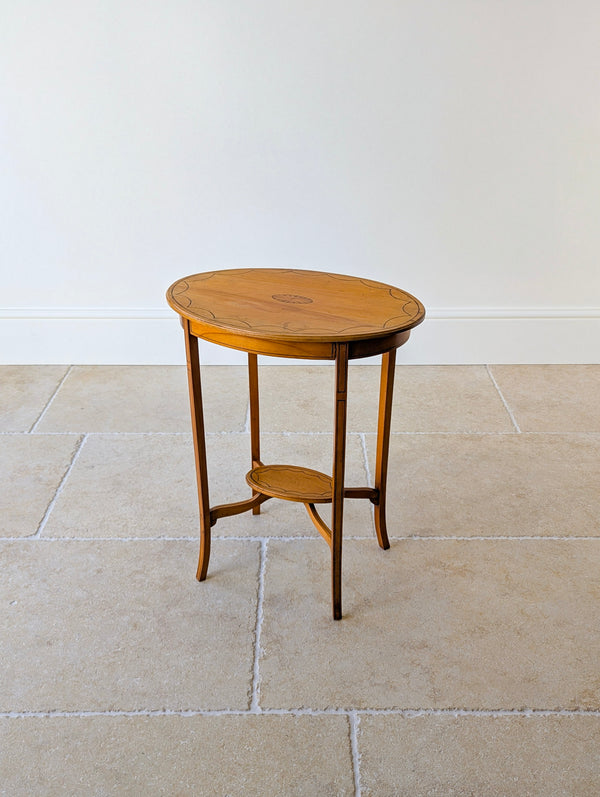 Antique Edwardian Satinwood Oval Occasional Table c.1900