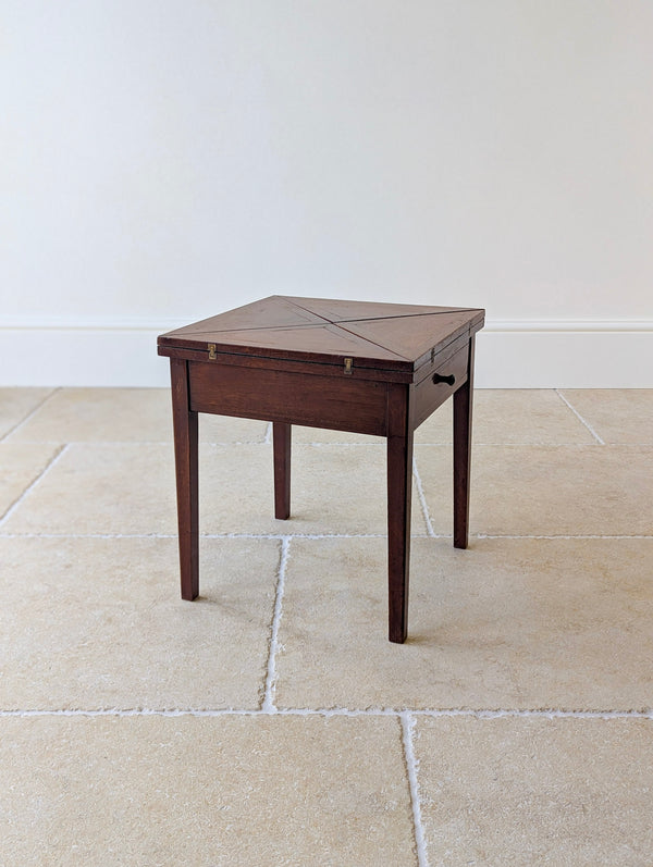 Antique Edwardian Mahogany Diminutive Envelope Card Table c.1910